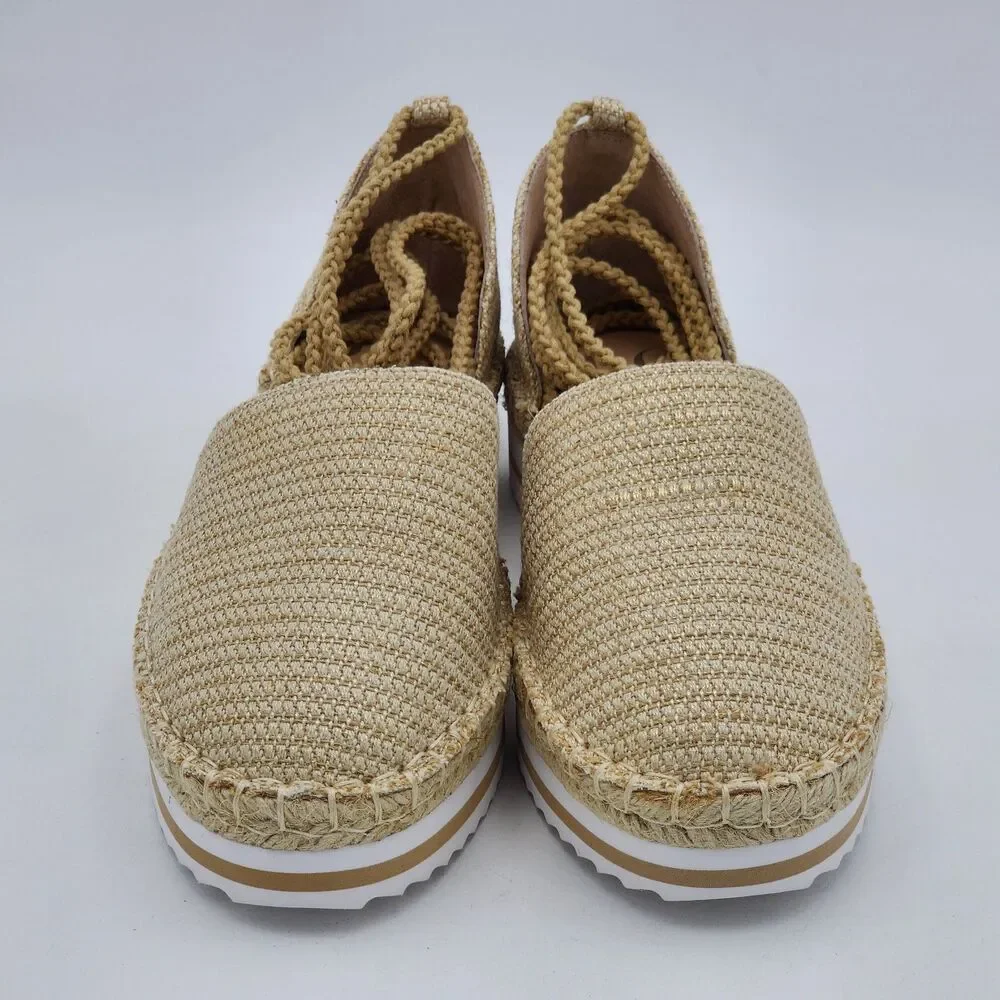 JLO Jennifer Lopez Larenn Espadrille Platform Flatform Tie Up Sandal Size 9 BNIB